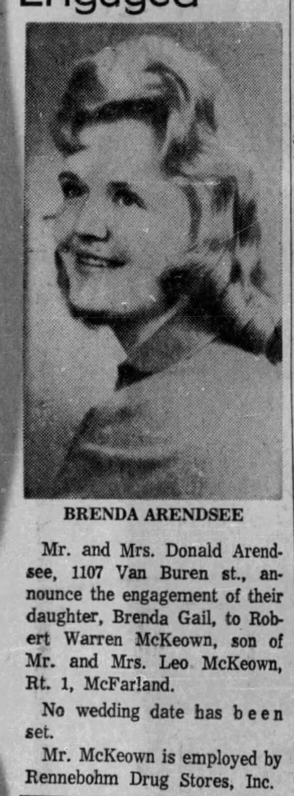 Arendsee-McKeown Engagement 1966
